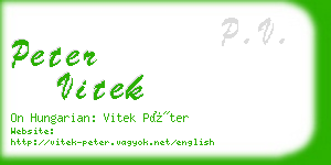 peter vitek business card